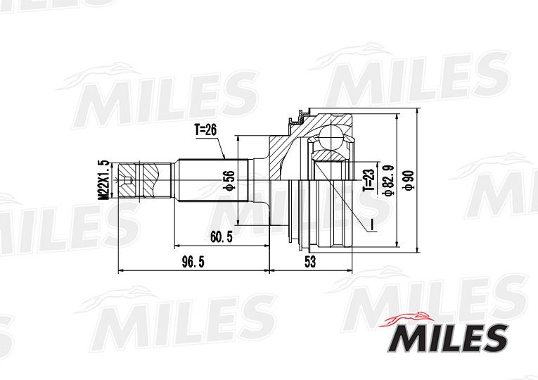 Шарнирный комплект, приводной вал MILES GA20469