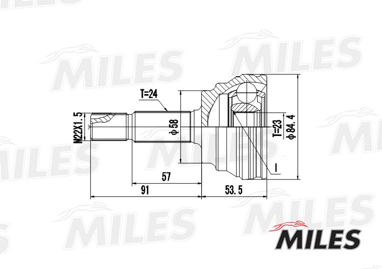 Шарнирный комплект, приводной вал MILES GA20483
