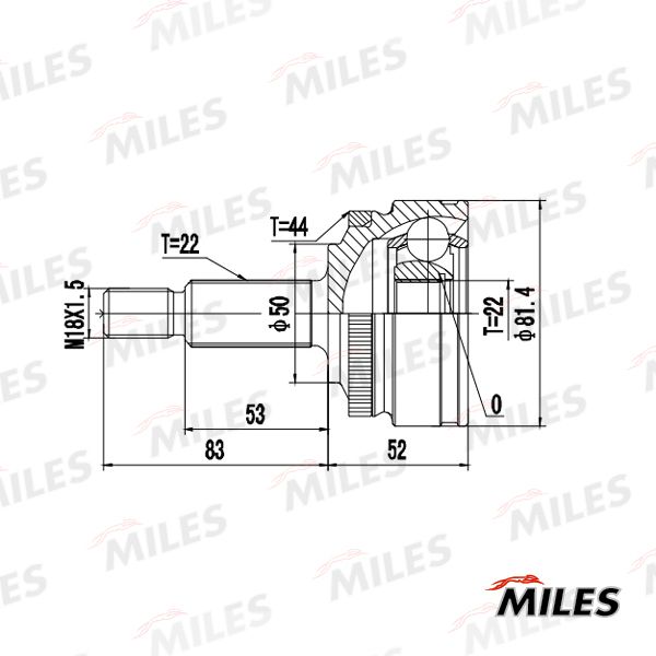 Шарнирный комплект, приводной вал MILES GA20503