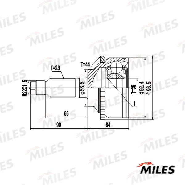 Шарнирный комплект, приводной вал MILES GA20713