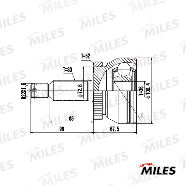Шарнирный комплект, приводной вал MILES GA20727