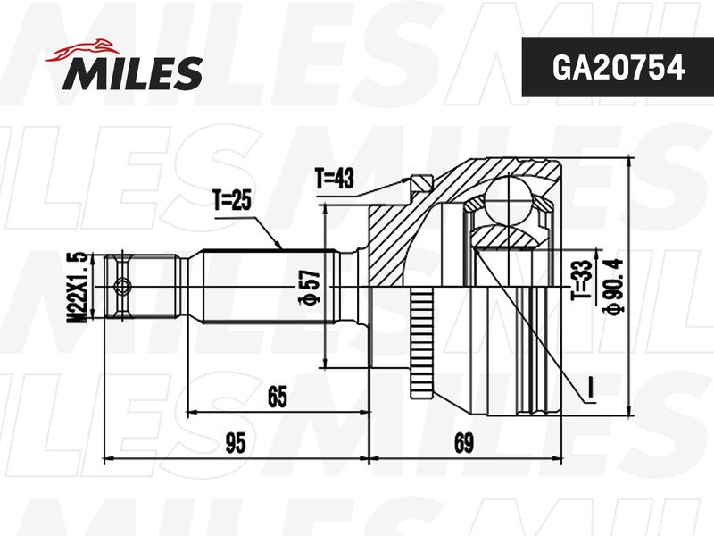 Шарнирный комплект, приводной вал MILES GA20754