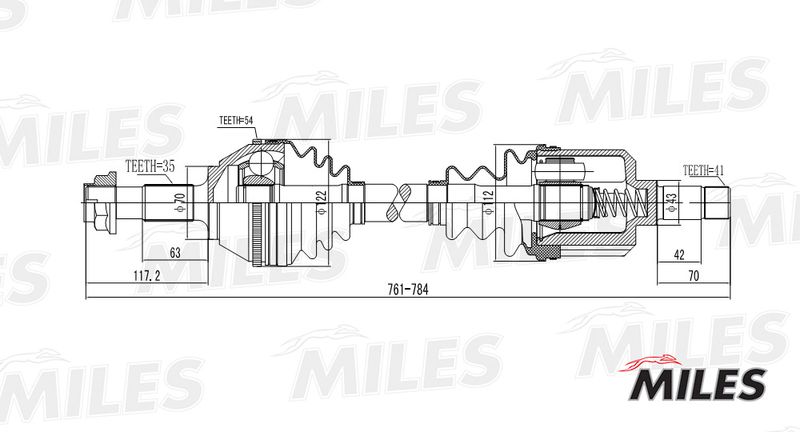 Приводной вал MILES GC01147