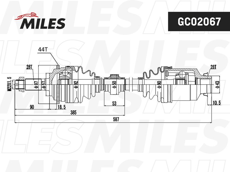 Приводной вал MILES GC02067