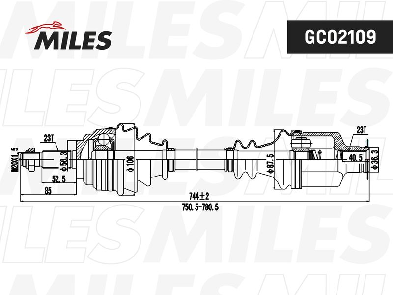 Приводной вал MILES GC02109