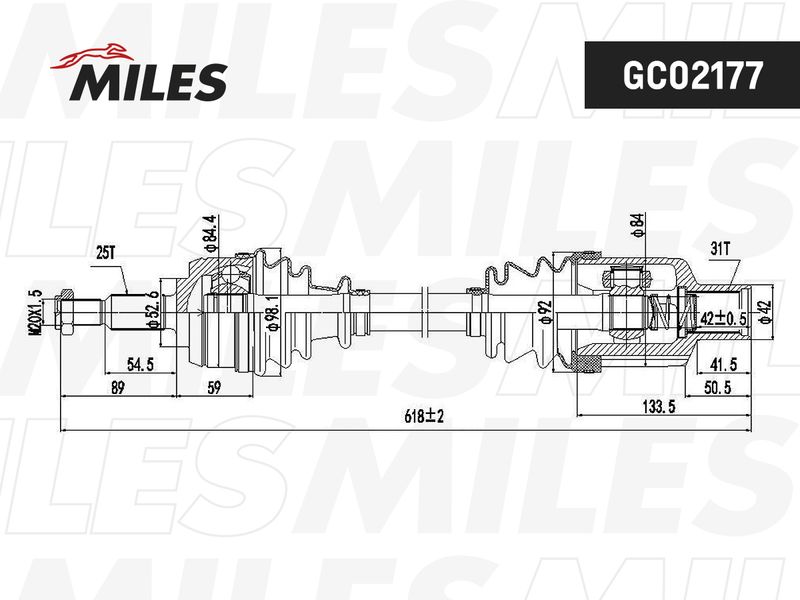 Приводной вал MILES GC02177