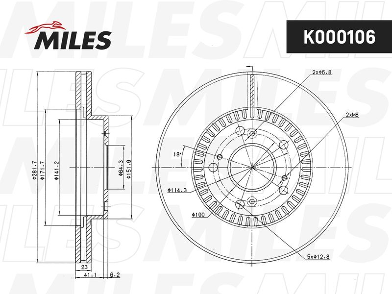 Тормозной диск MILES K000106