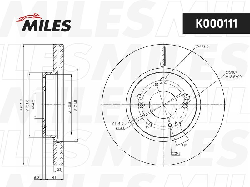 Тормозной диск MILES K000111