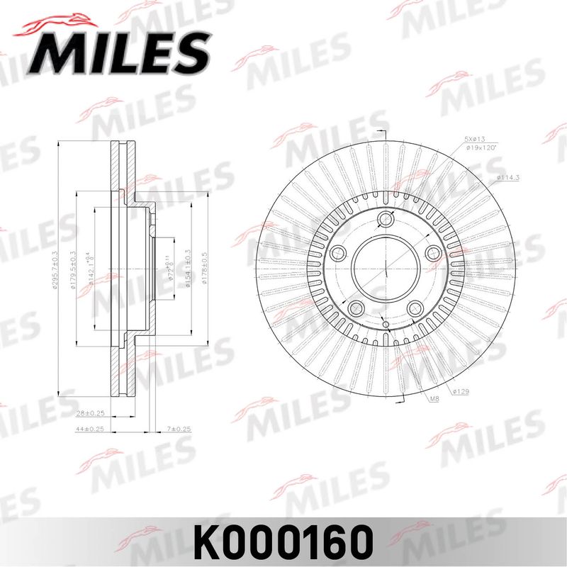 Тормозной диск MILES K000160