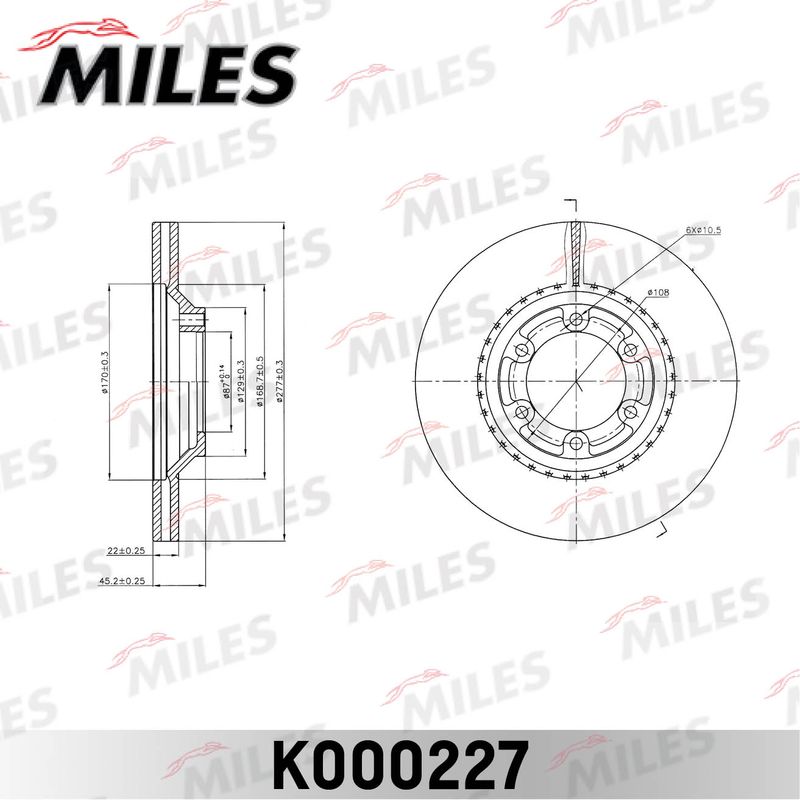 Тормозной диск MILES K000227