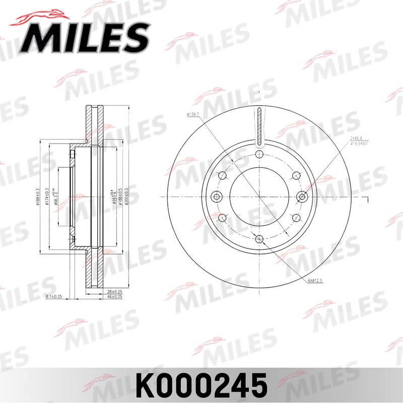 Тормозной диск MILES K000245