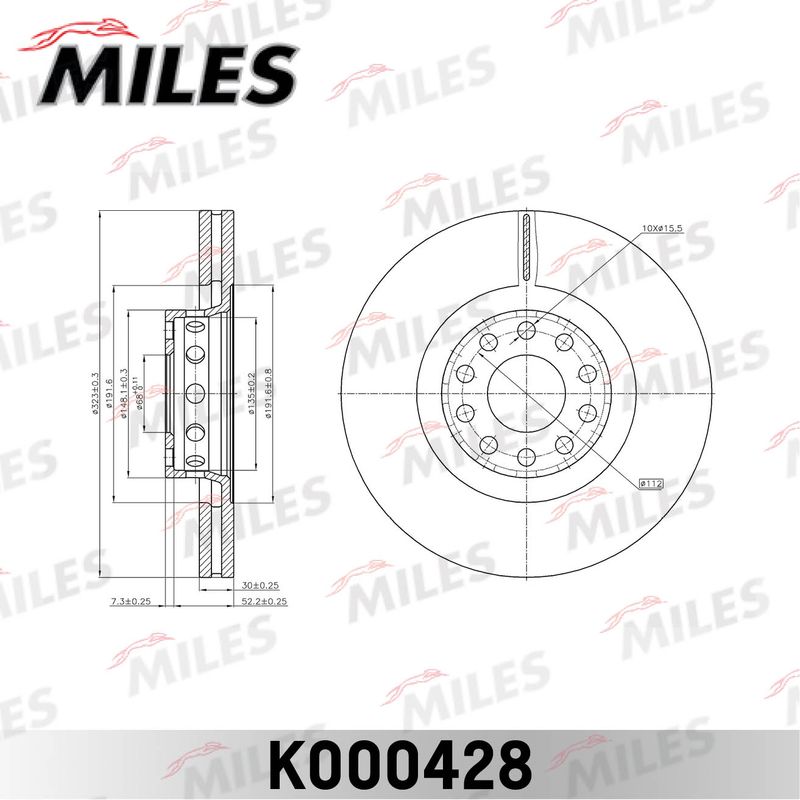 Тормозной диск MILES K000428