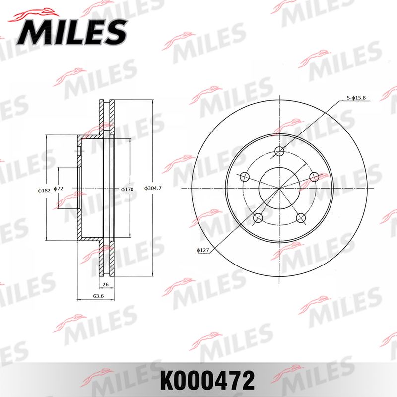 Тормозной диск MILES K000472