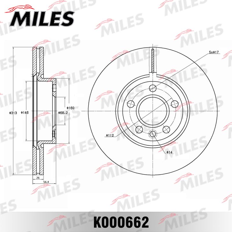 Тормозной диск MILES K000662