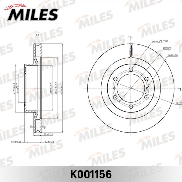 Тормозной диск MILES K001156