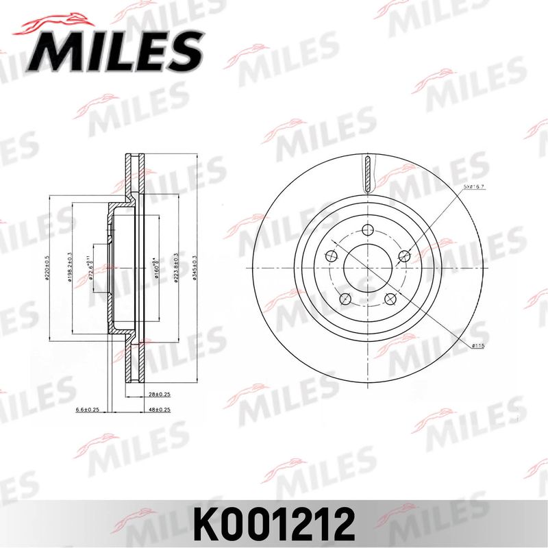 Тормозной диск MILES K001212