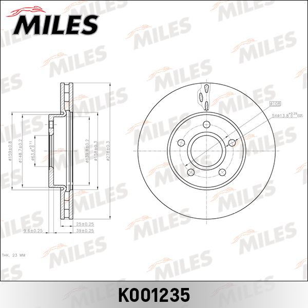 Тормозной диск MILES K001235