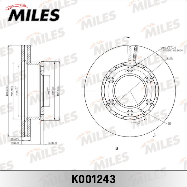 Тормозной диск MILES K001243
