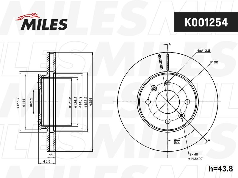 Тормозной диск MILES K001254