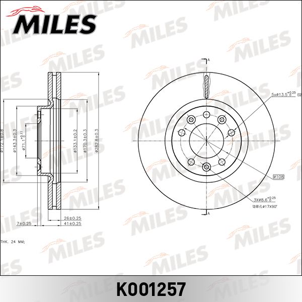 Тормозной диск MILES K001257
