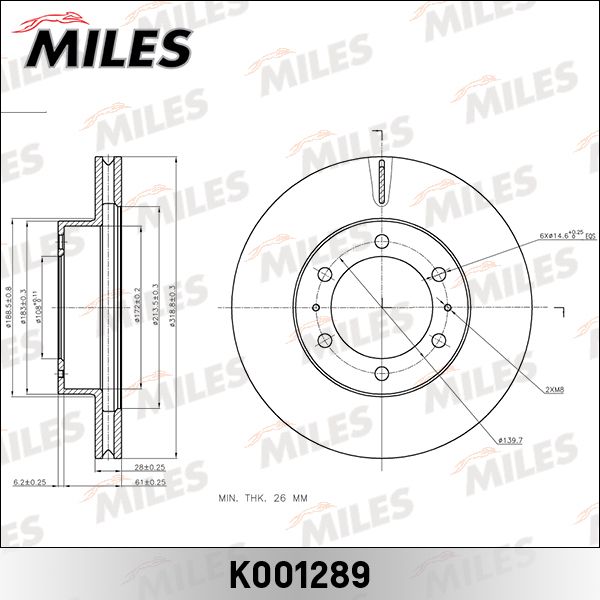 Тормозной диск MILES K001289