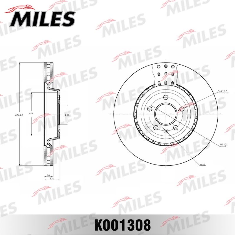 Тормозной диск MILES K001308