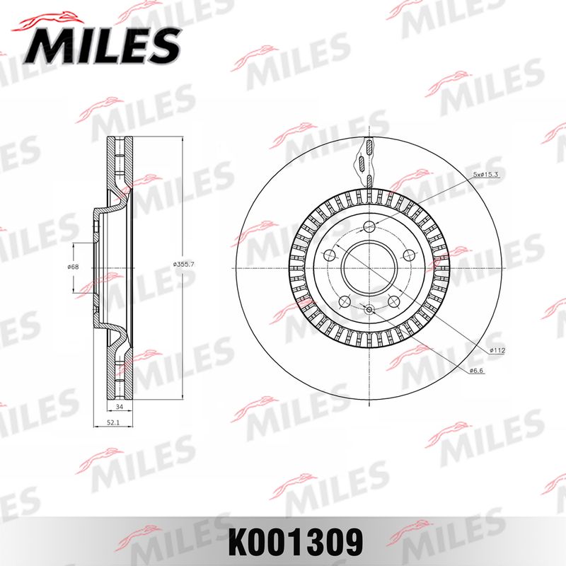 Тормозной диск MILES K001309