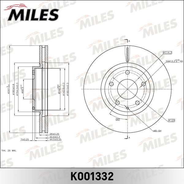 Тормозной диск MILES K001332