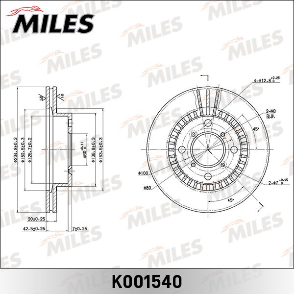 Тормозной диск MILES K001540