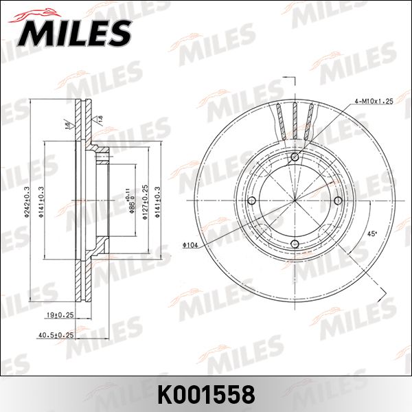 Тормозной диск MILES K001558