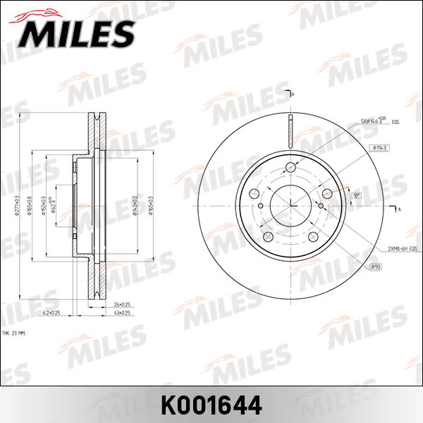 Тормозной диск MILES K001644