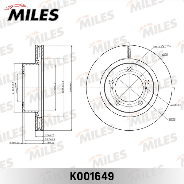 Тормозной диск MILES K001649