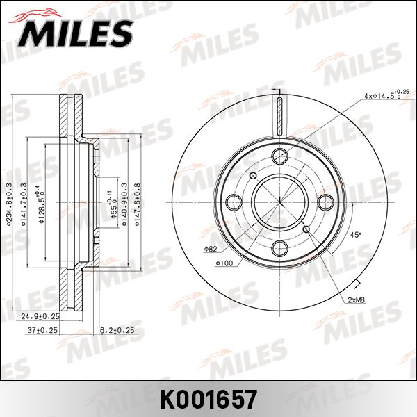 Тормозной диск MILES K001657