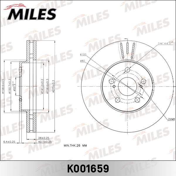 Тормозной диск MILES K001659