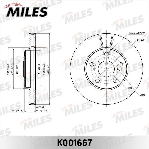 Тормозной диск MILES K001667