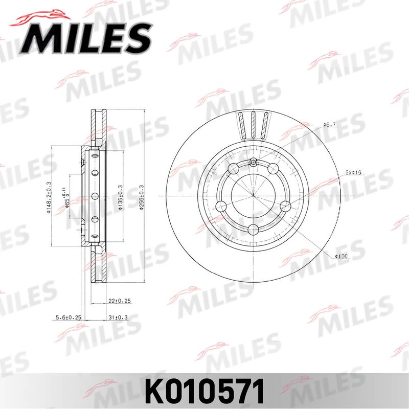 Тормозной диск MILES K010571