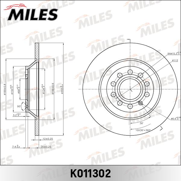 Тормозной диск MILES K011302