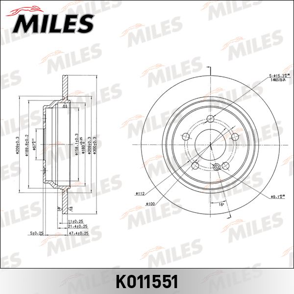 Тормозной диск MILES K011551