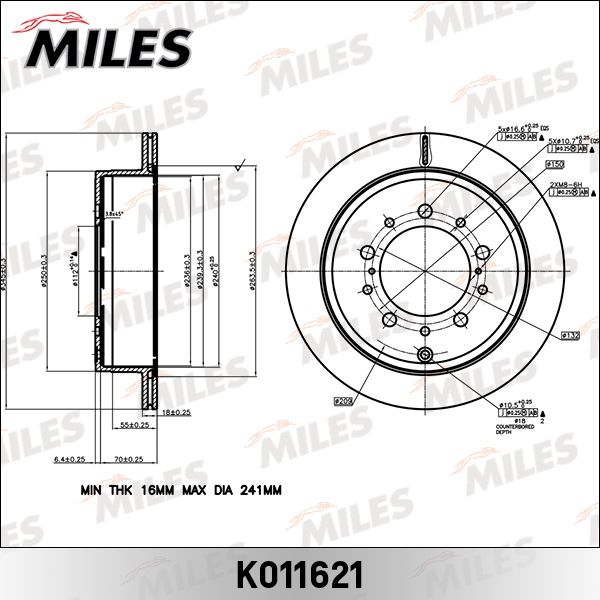 Тормозной диск MILES K011621