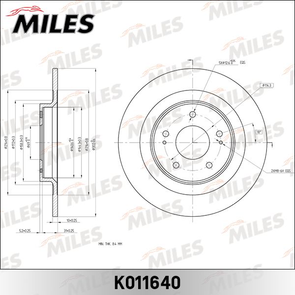 Тормозной диск MILES K011640