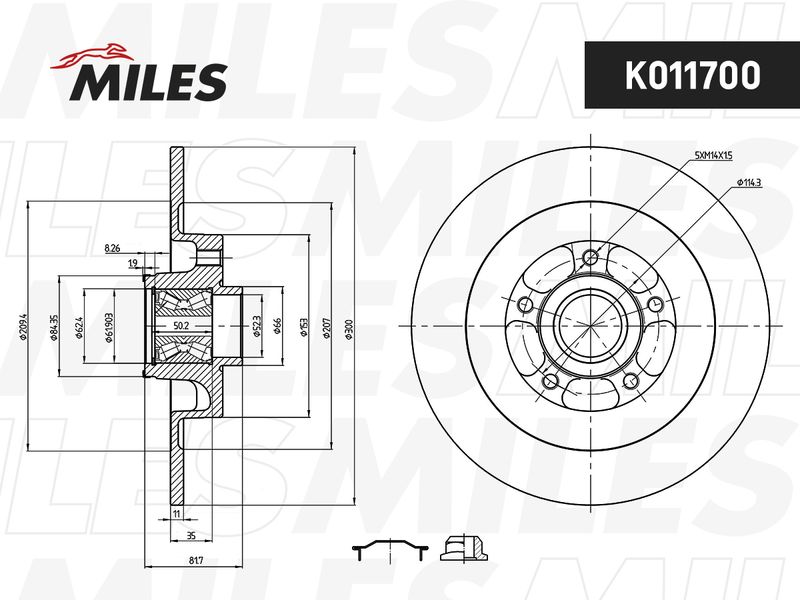 Тормозной диск MILES K011700