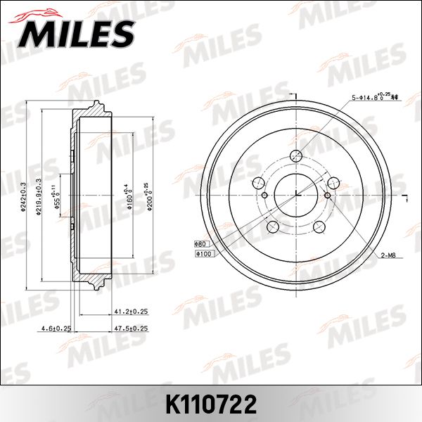 Тормозной барабан MILES K110722