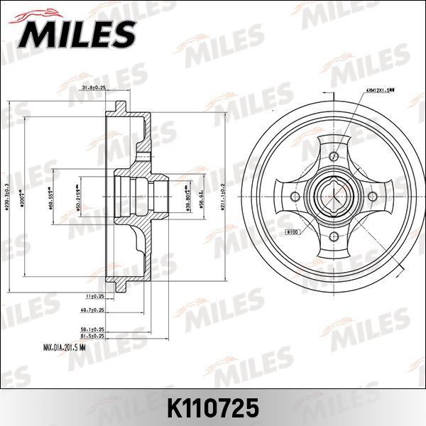 Тормозной барабан MILES K110725