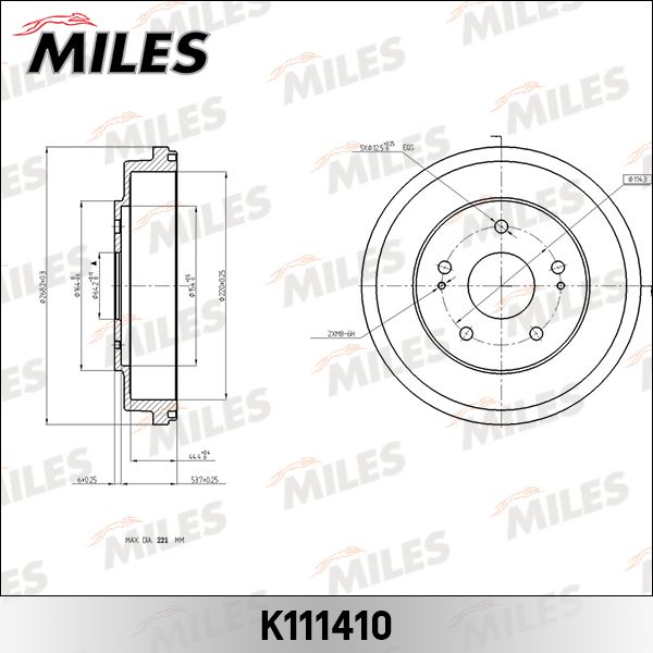Тормозной барабан MILES K111410