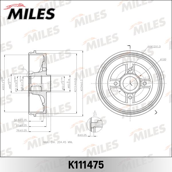 Тормозной барабан MILES K111475