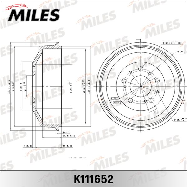 Тормозной барабан MILES K111652