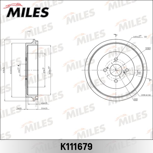 Тормозной барабан MILES K111679