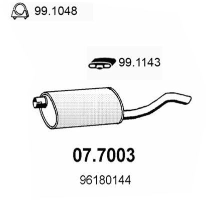 Глушитель выхлопных газов конечный ASSO 077003