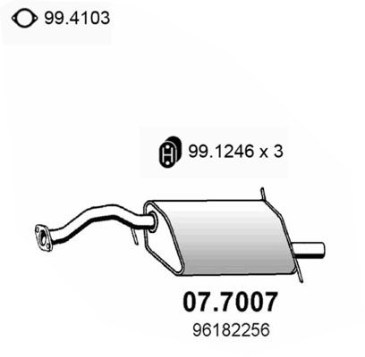 Глушитель выхлопных газов конечный ASSO 077007