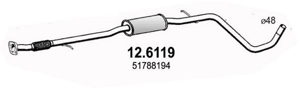 Средний глушитель выхлопных газов ASSO 126119